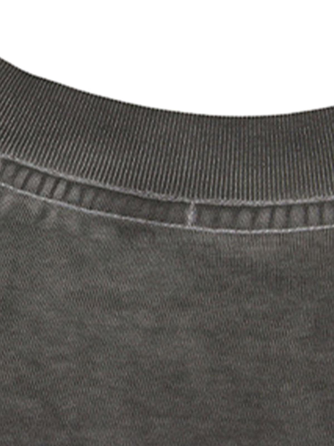 Detailed fabric and stitching of TALISHKO's crew neck T-shirt, highlighting quality craftsmanship.
