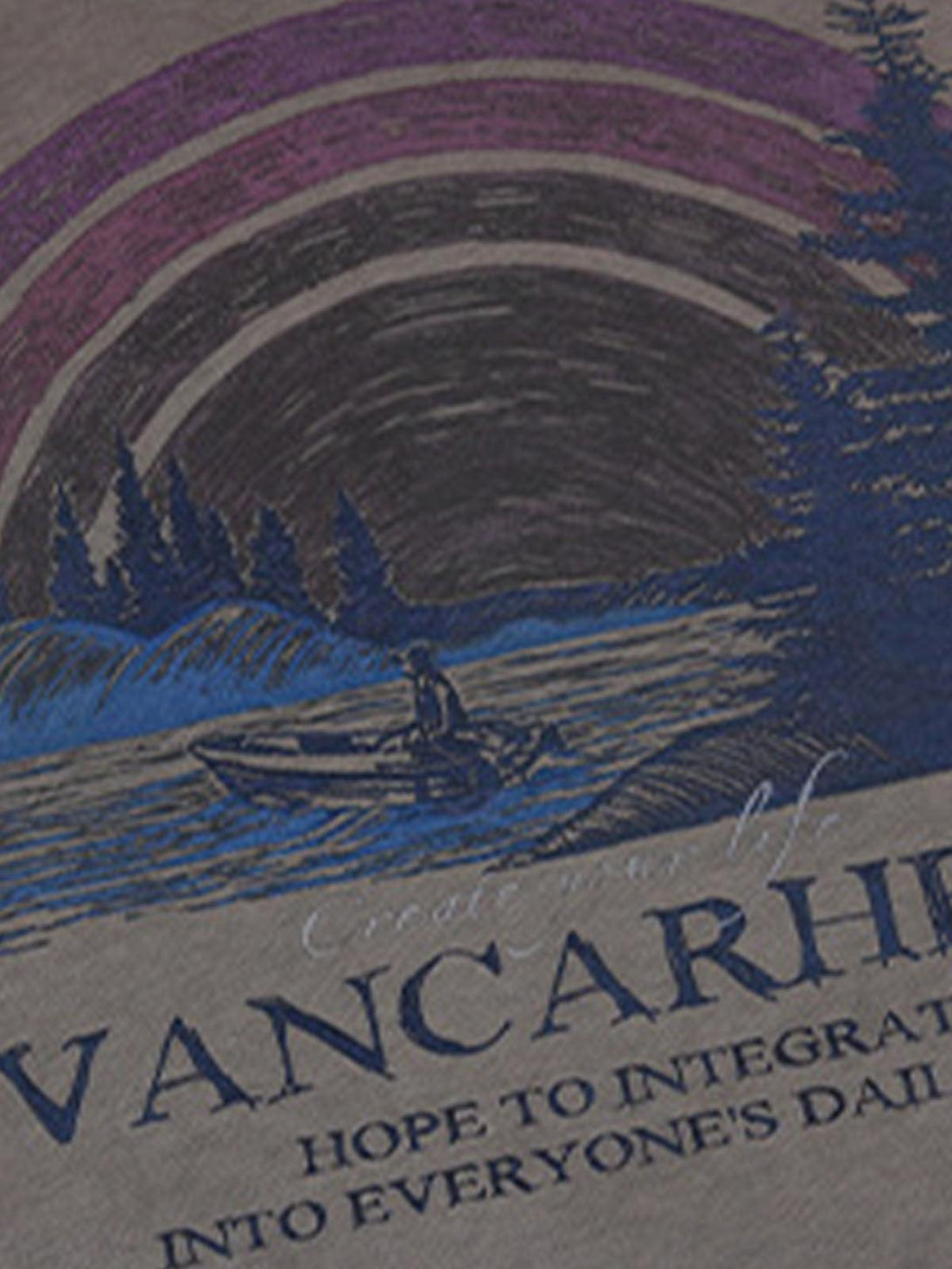 TALISHKO T-shirt featuring a nature and rainbow design, highlighting artistic detail.