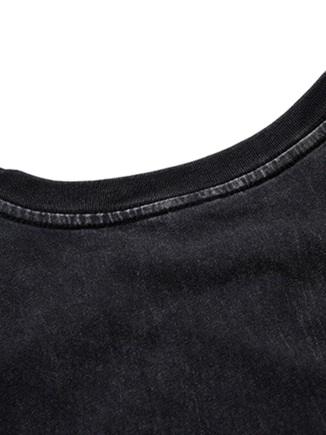 A close-up of the raw neckline on a TALISHKO vest, showcasing the distressed texture.