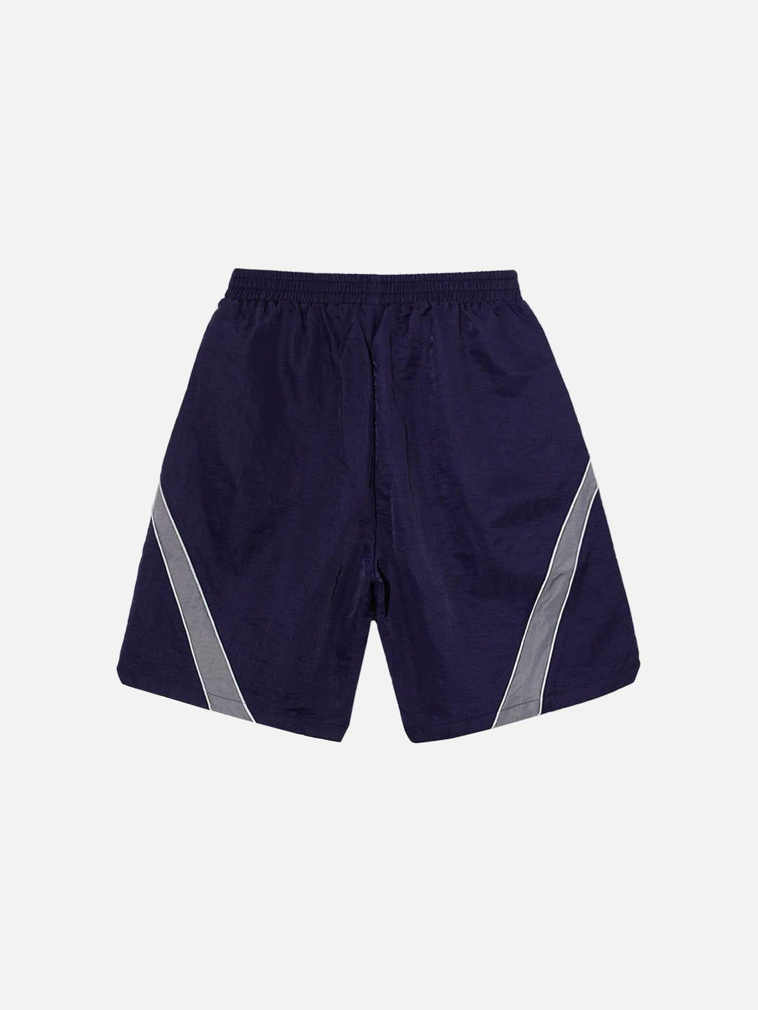 Front view of TALISHKO training shorts with reflective stripes, perfect for active days.