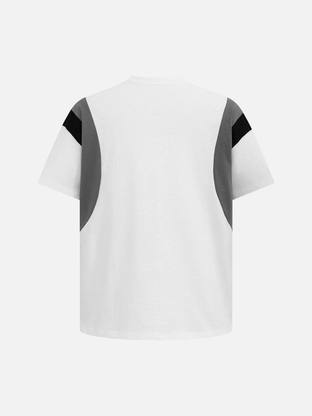 Back view of a TALISHKO jersey T-shirt featuring retro contrast color stitching design.