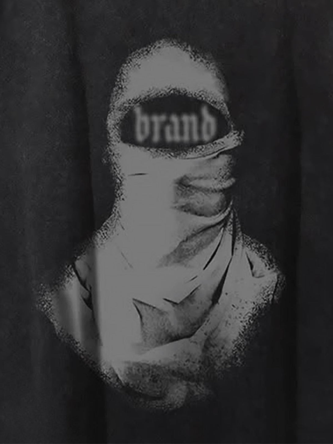 A street rap vest with a retro distressed character print by TALISHKO, emphasizing urban style.