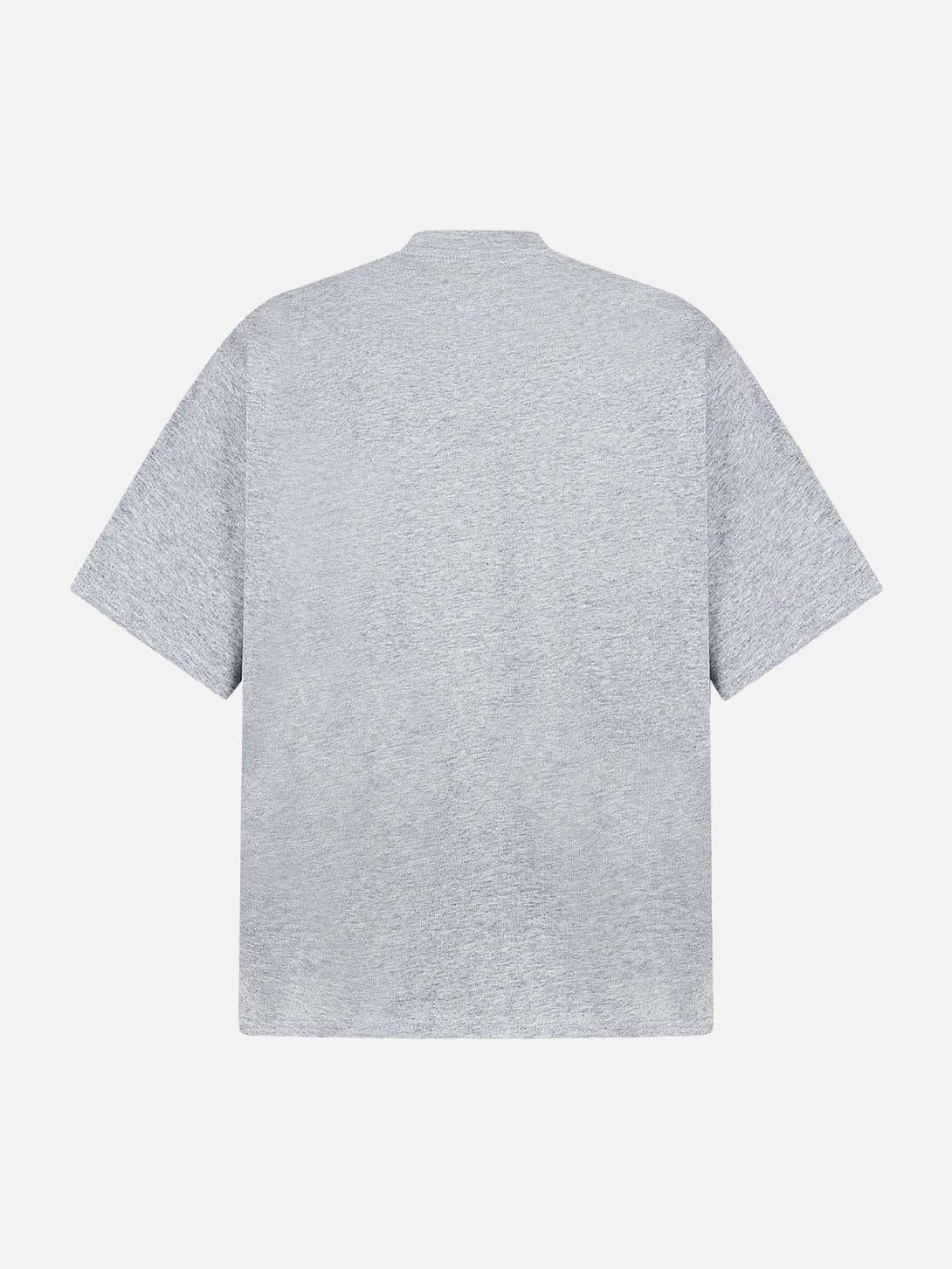 Back view of gray TALISHKO T-shirt in a relaxed fit, ideal for casual summer styling.