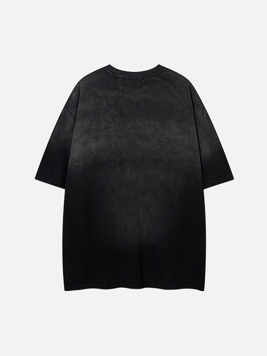 Back view of a black TALISHKO t-shirt showcasing a relaxed fit and versatile street style.