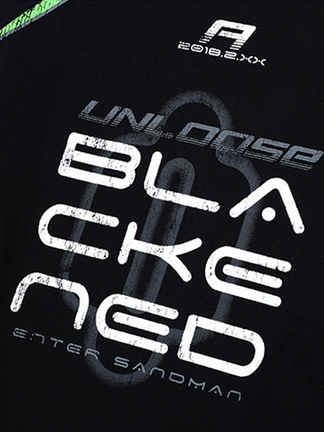 Intricate look at the graphic design on TALISHKO's oversized long-sleeve T-shirt.