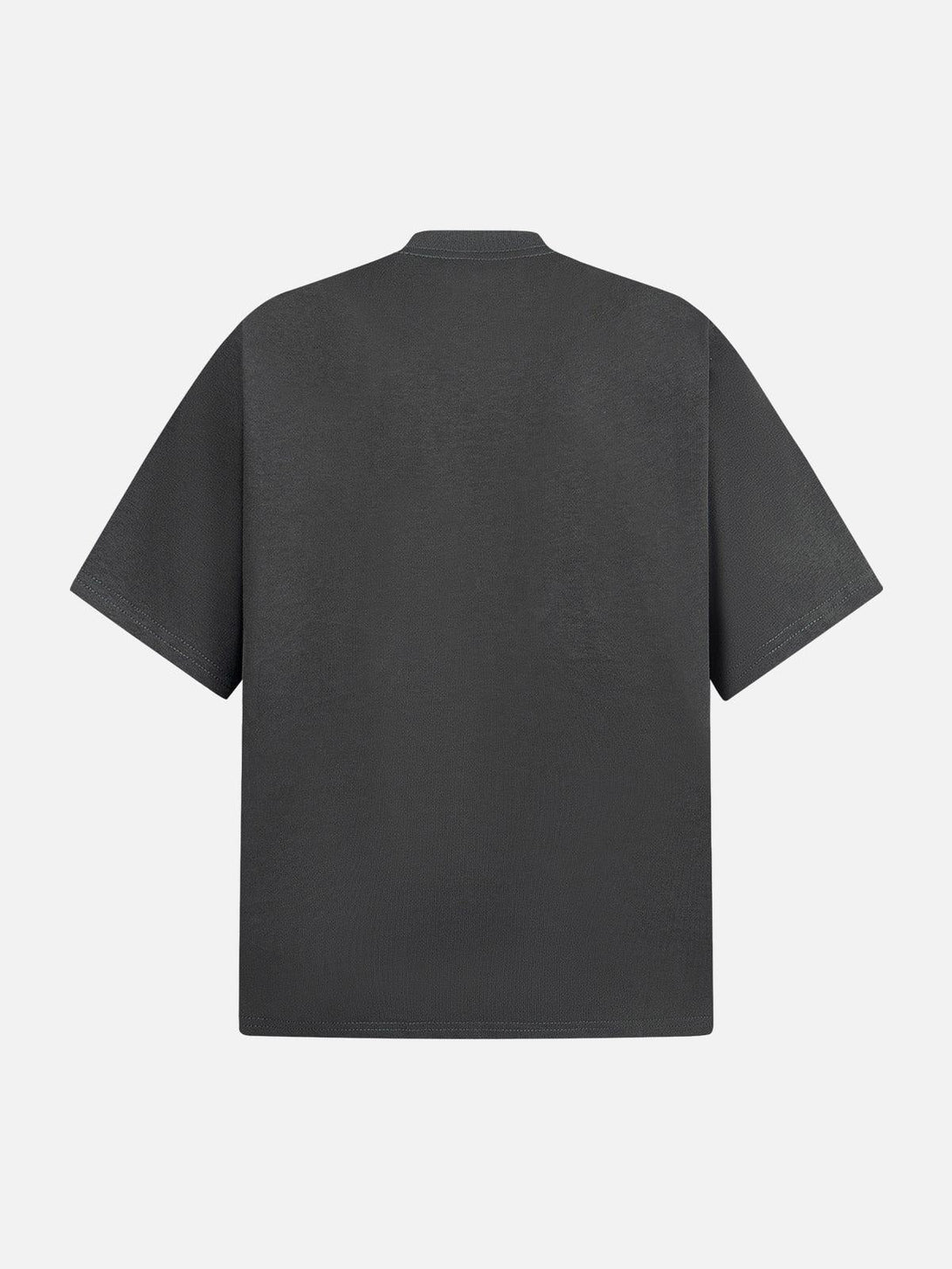 Back view of a gray T-shirt by TALISHKO, featuring a relaxed and casual fit.