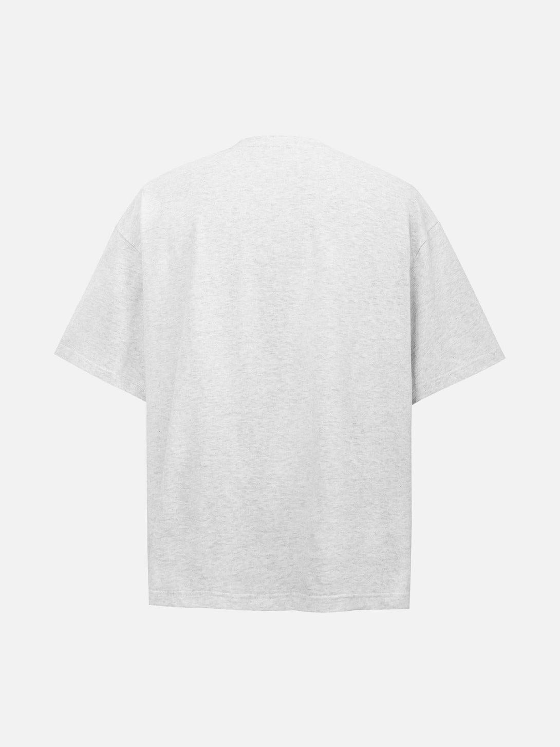 Back view of gray TALISHKO T-shirt, highlighting its casual and minimalist design.