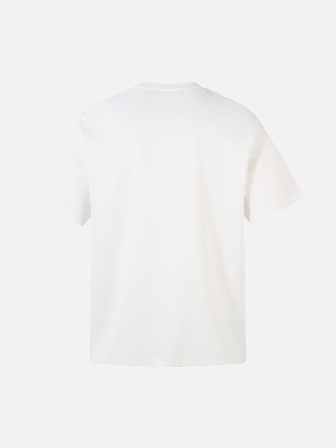 Back view of TALISHKO's white suede T-shirt, offering a clean and minimalist design.