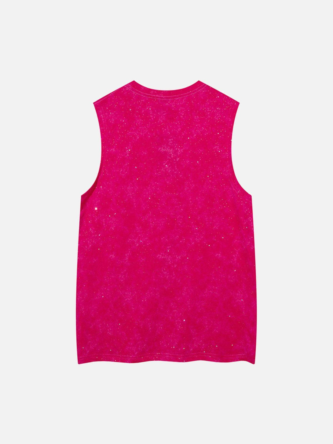 Back view of TALISHKO's vibrant pink vest featuring a subtle sparkly texture.