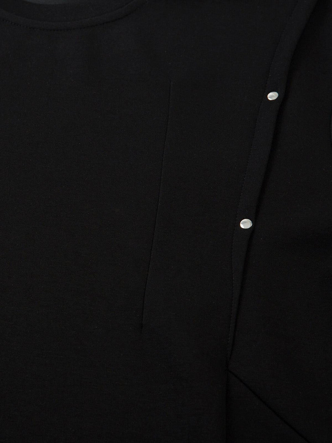A detailed look at black fabric with rivet accents, showcasing TALISHKO's retro style.