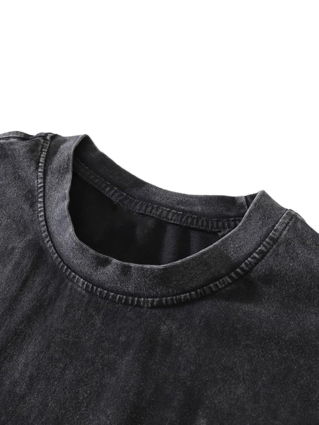 Zoomed-in texture of the retro washed T-shirt by TALISHKO, highlighting its distressed style.