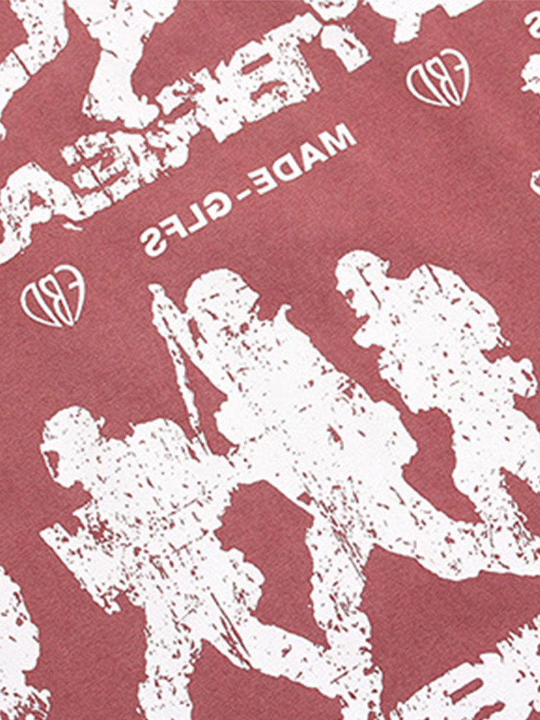 Focusing on the bold graphics of TALISHKO's retro T-shirt, capturing its rock-inspired vibe.