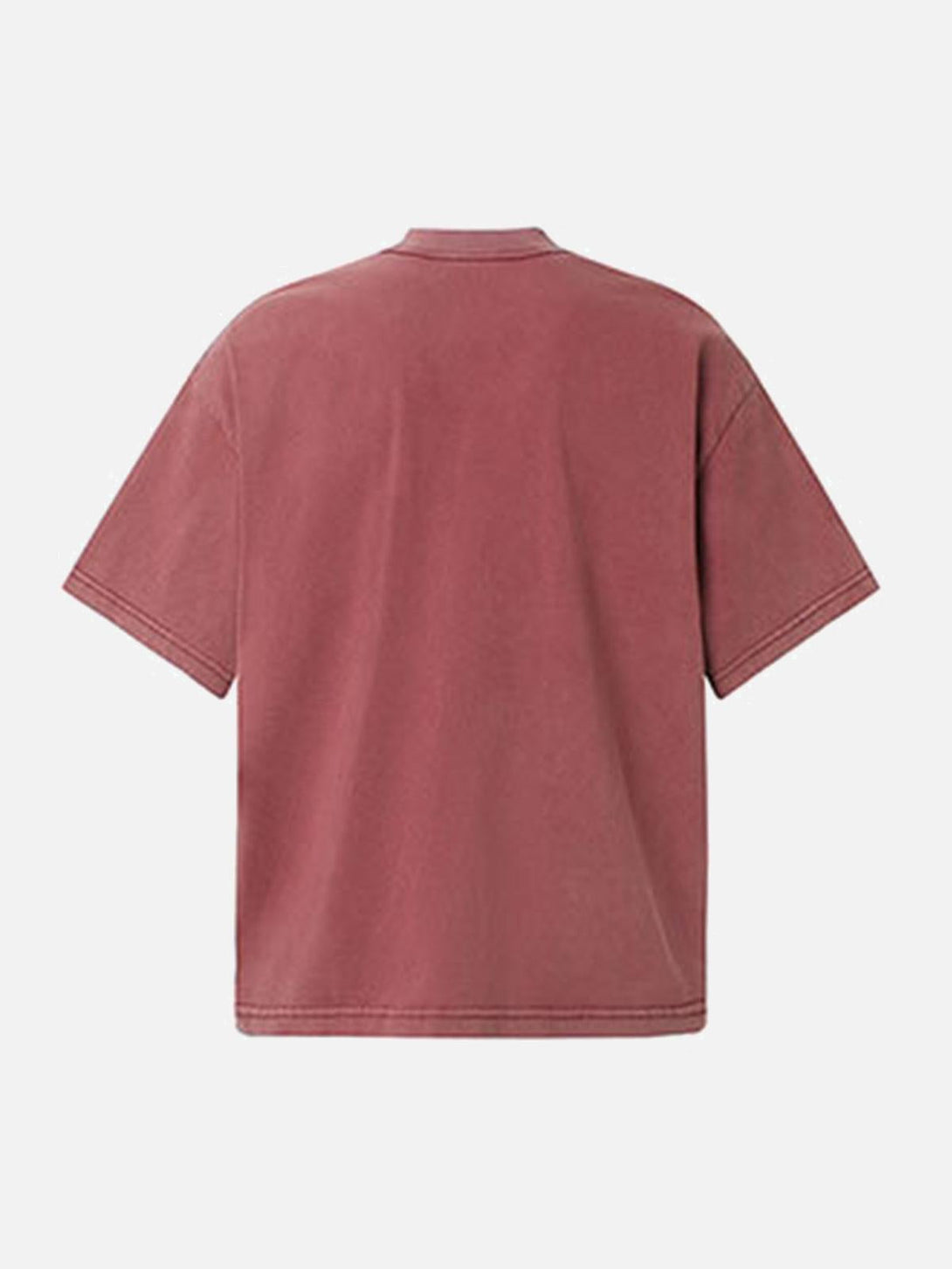 Back view of a vintage-inspired red T-shirt by TALISHKO, highlighting casual summer style.