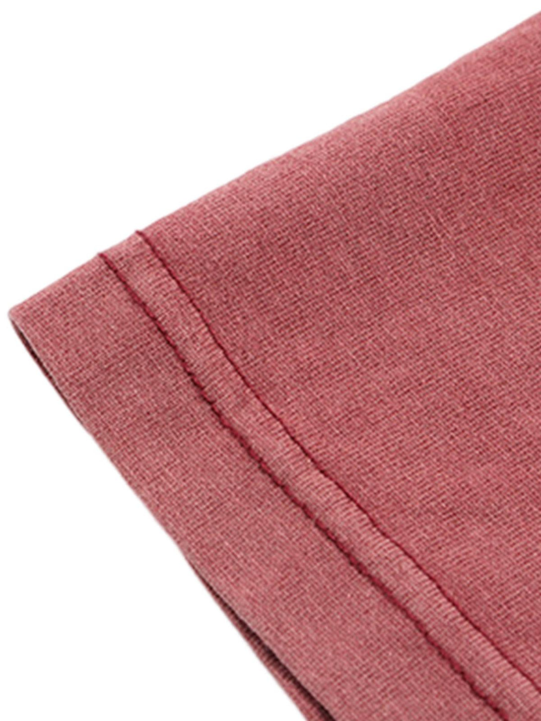 Intricate look at the sleeve detail of TALISHKO's retro letter print T-shirt, highlighting texture.