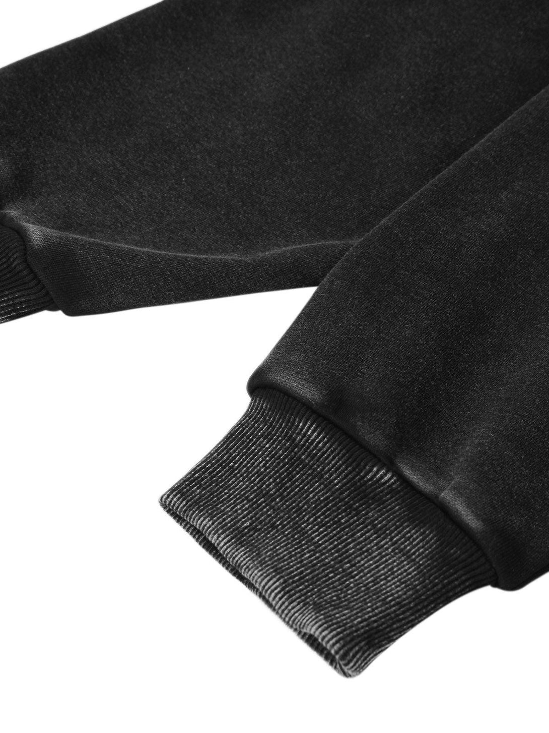 Ribbed cuff detail on TALISHKO hoodie, emphasizing its cozy and stylish texture.
