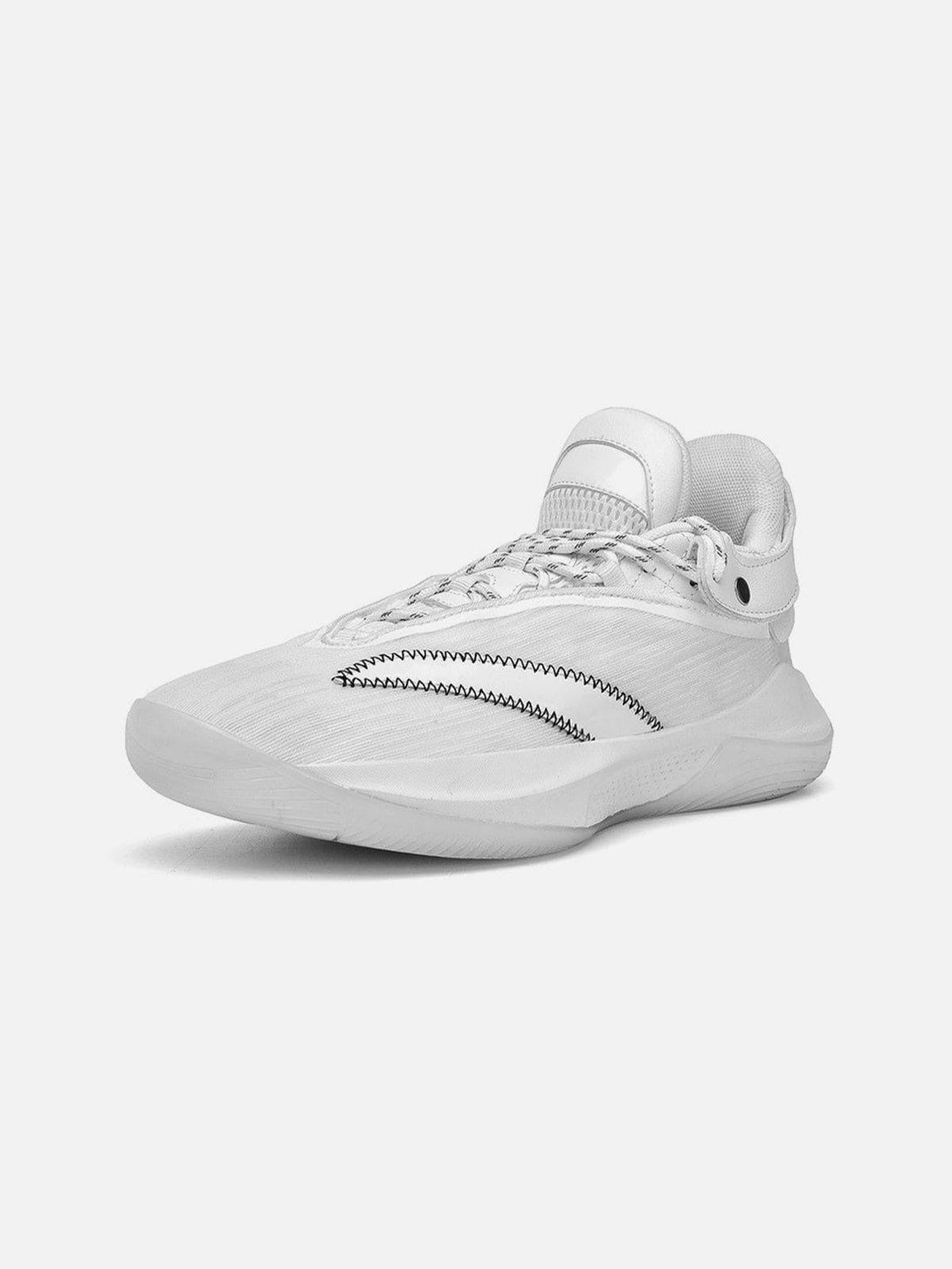 White breathable sneakers by TALISHKO, featuring sleek design with detailed stitching.