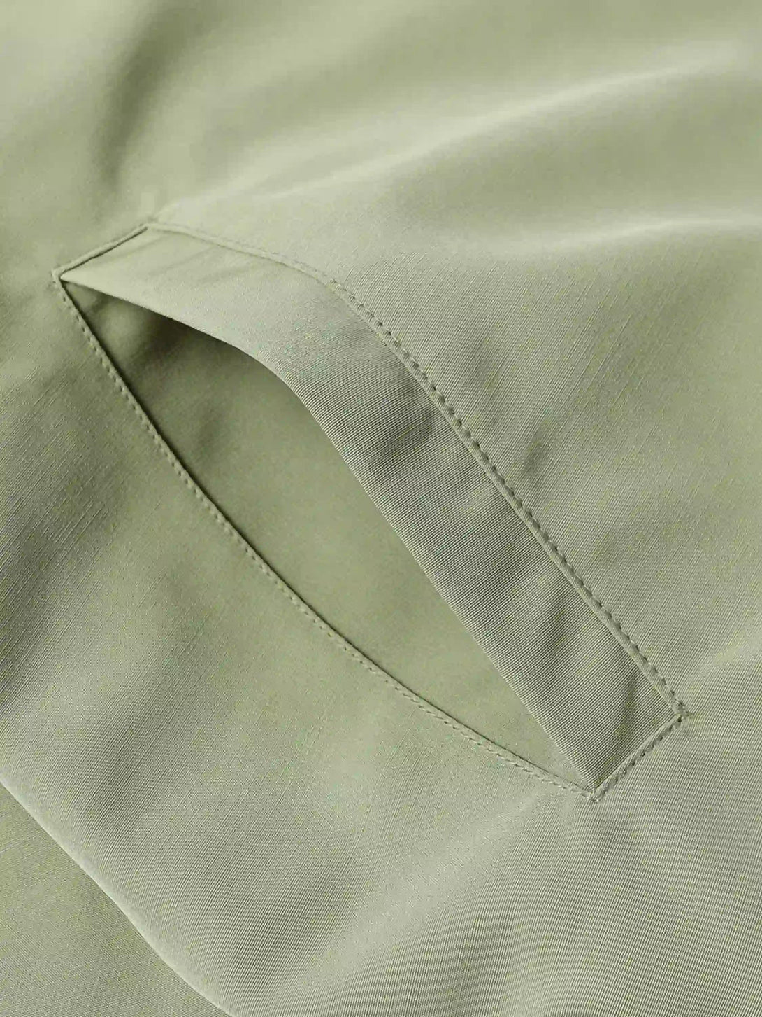 A detailed view of the pocket stitching on the TALISHKO jacket, highlighting craftsmanship.