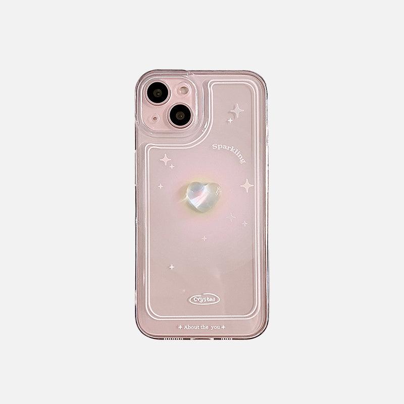TALISHKO iPhone case with a 3D heart design, featuring a subtle sparkle detail.