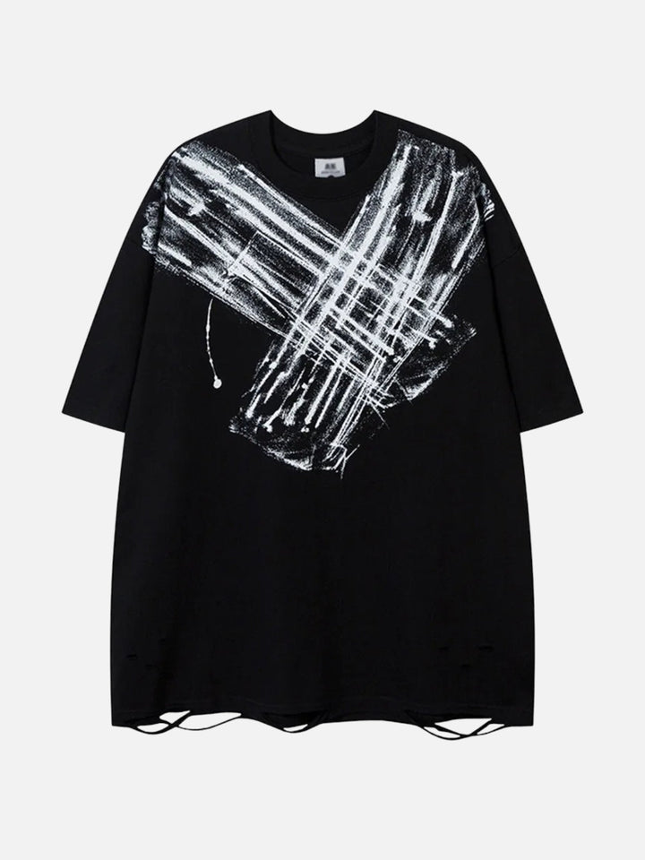 TALISHKO - Abstract Paint Ripped Tee - streetwear fashion - talishko.com