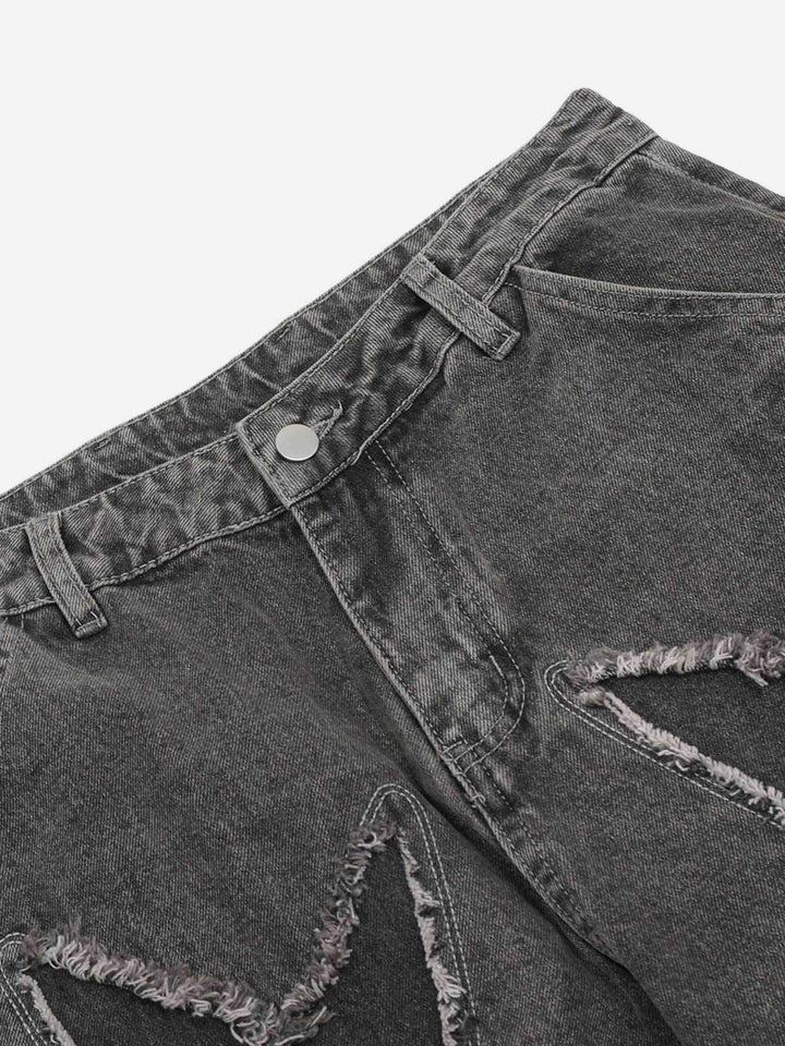 TALISHKO - American Applique Star Embroidered Jeans, streetwear fashion, talishko.com