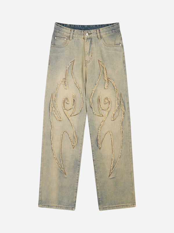 TALISHKO - American Embroidered Straight-leg Jeans, streetwear fashion, talishko.com