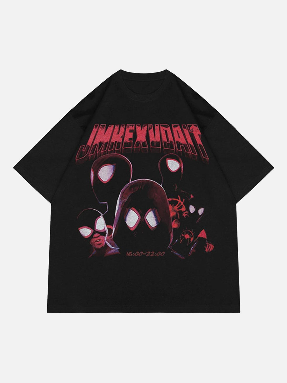 Front view of a black TALISHKO graphic T-shirt featuring bold, eye-catching artwork.