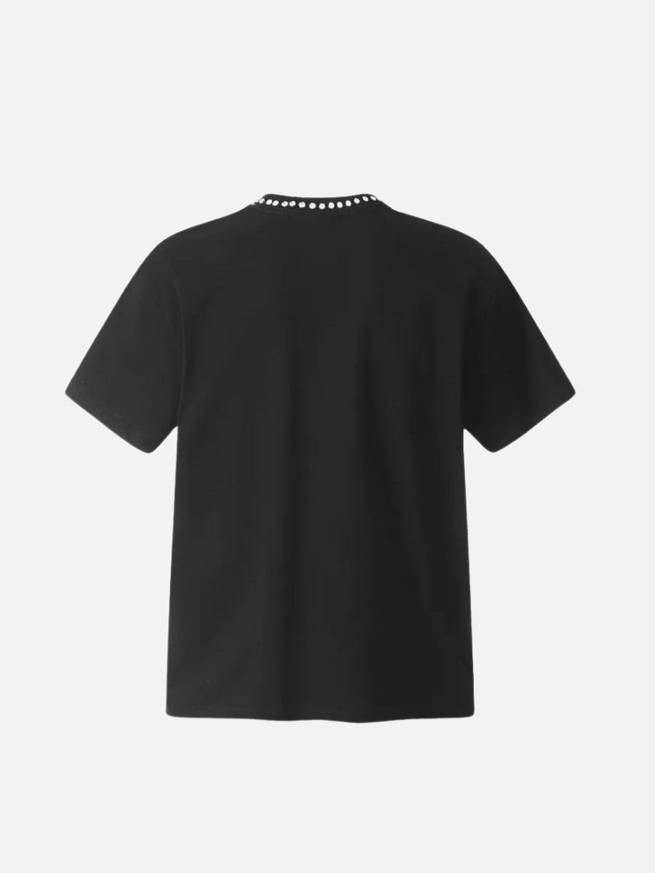 TALISHKO - Beaded Crew Neck High Street Tee - streetwear fashion - talishko.com