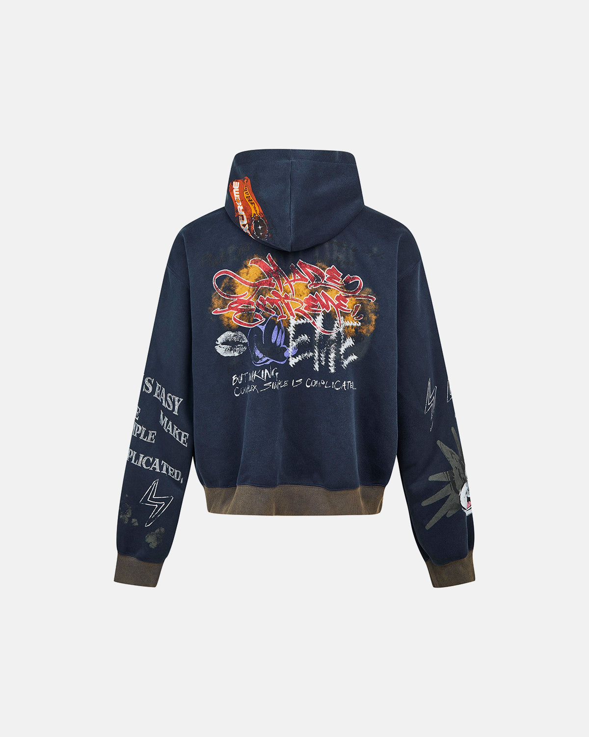 Graffiti Art Vintage Wash Zip Up Hoodie | TALISHKO