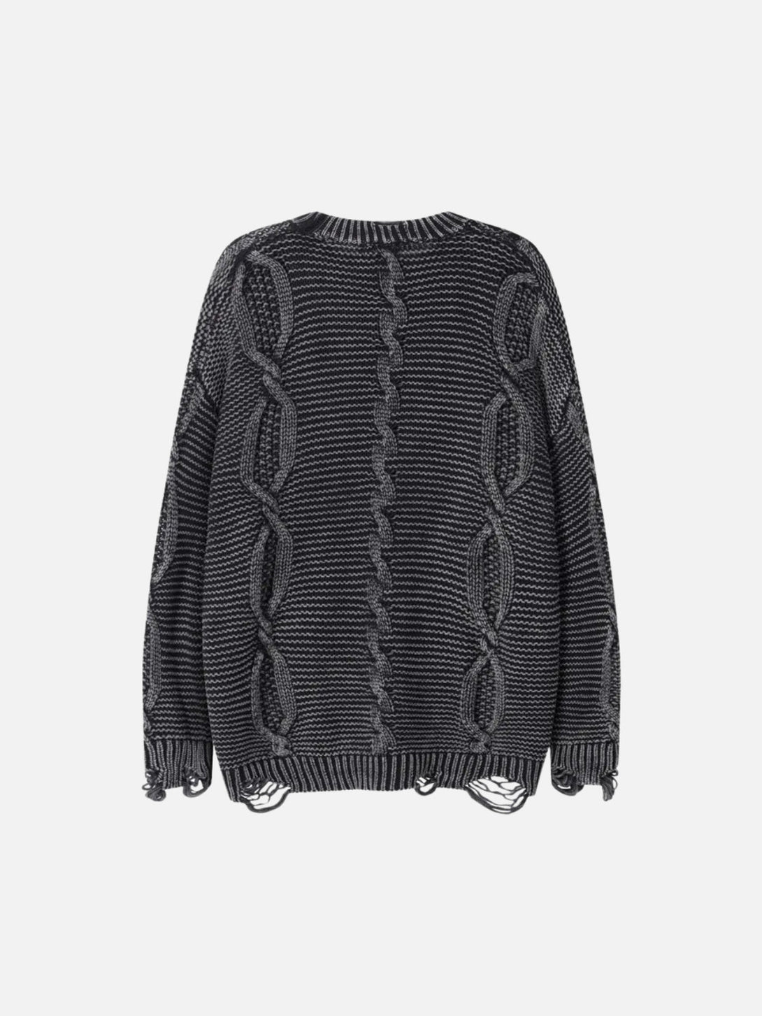 TALISHKO - Cable Knit Ripped Sweater - streetwear fashion - talishko.com