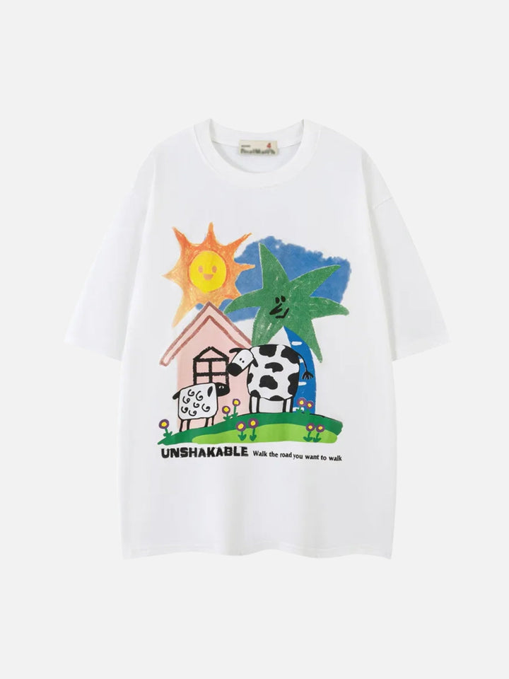 TALISHKO - Cartoon Farm Print Tee - streetwear fashion - talishko.com