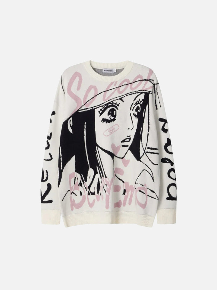 TALISHKO - Cartoon Jacquard Knitted Sweater - streetwear fashion - talishko.com