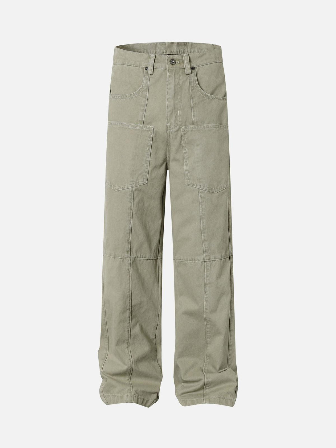 Front view of light brown Classic Utility Cargo Pants by TALISHKO, featuring a relaxed fit.