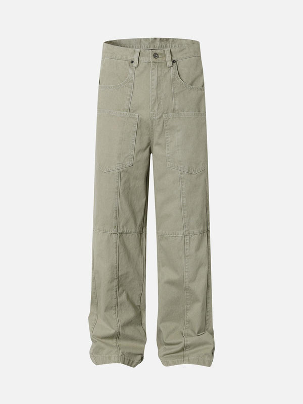 Front view of light brown Classic Utility Cargo Pants by TALISHKO, featuring a relaxed fit.