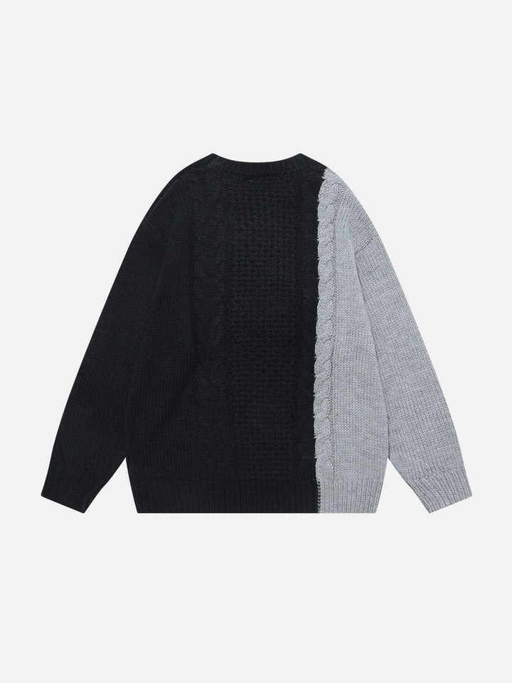 TALISHKO - Color Blocking Patchwork Sweater - streetwear fashion - talishko.com