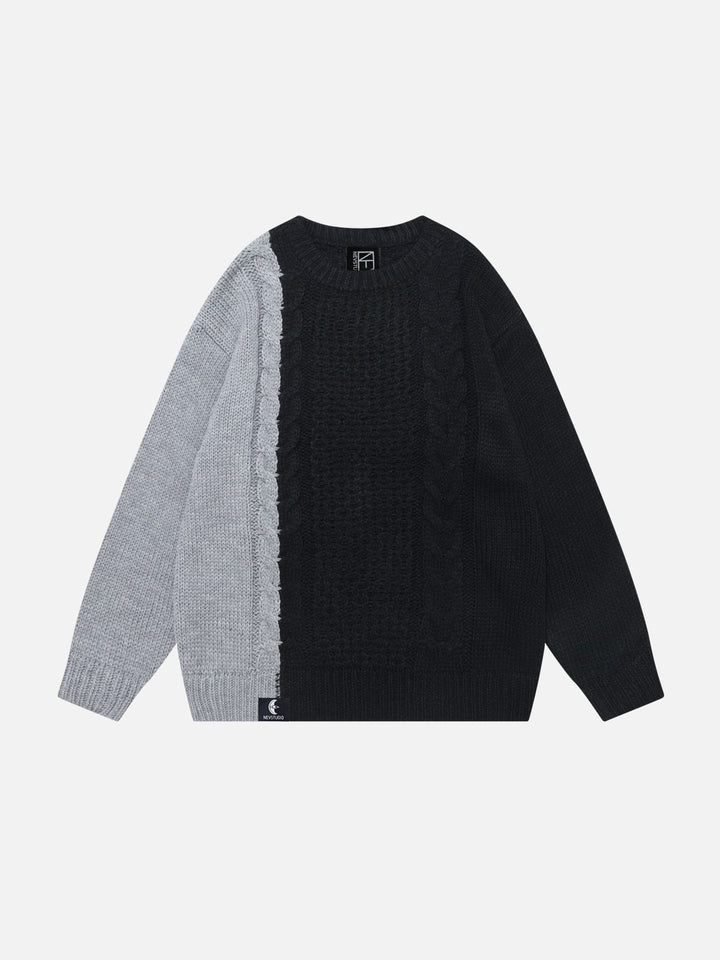 TALISHKO - Color Blocking Patchwork Sweater - streetwear fashion - talishko.com