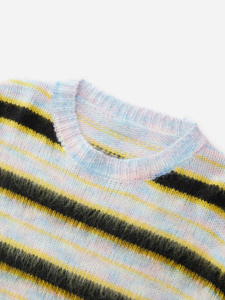 TALISHKO - Color Contrast Striped Sweater - streetwear fashion - talishko.com