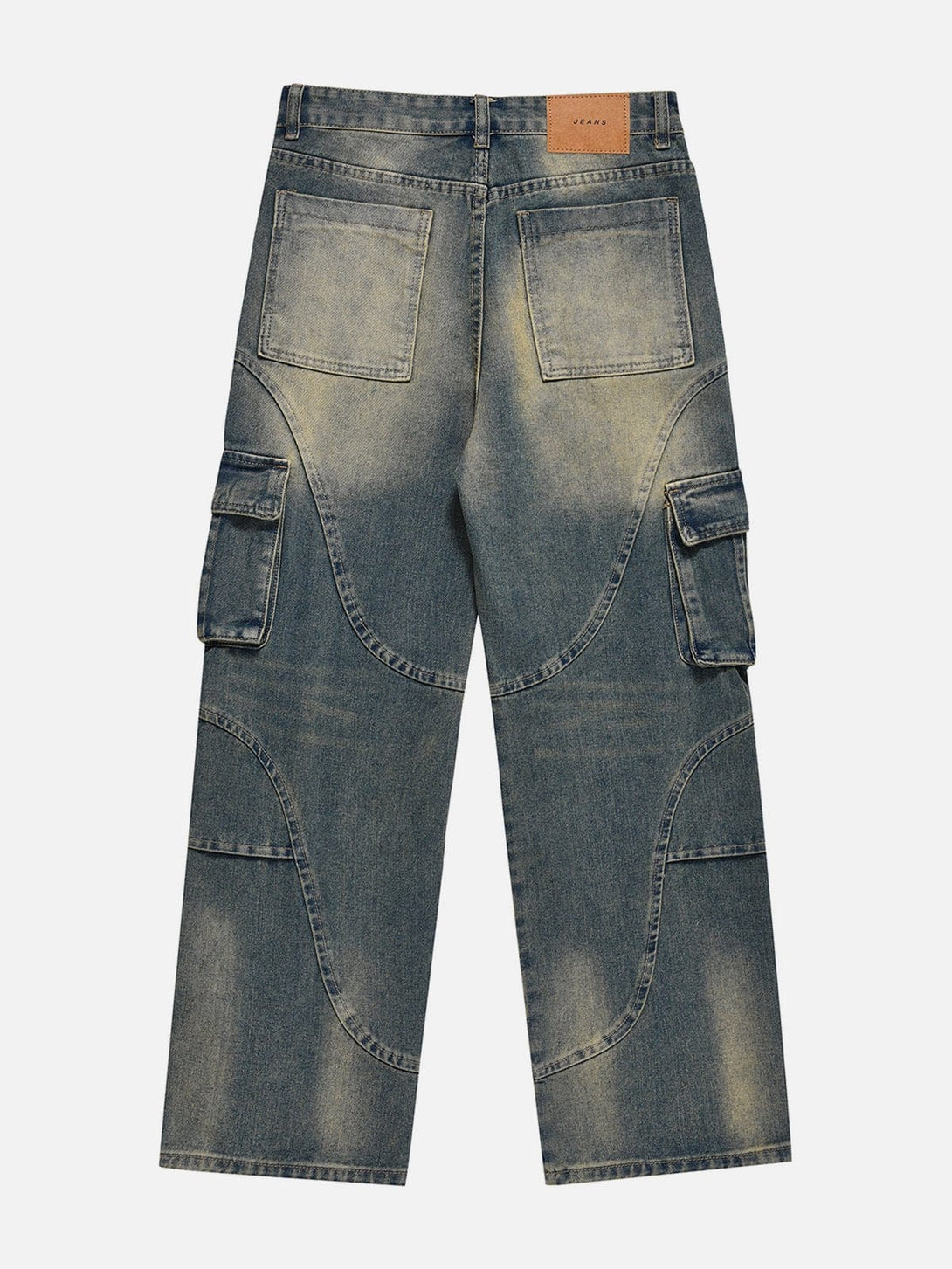 TALISHKO - Curved Patchwork Jeans - streetwear fashion - talishko.com