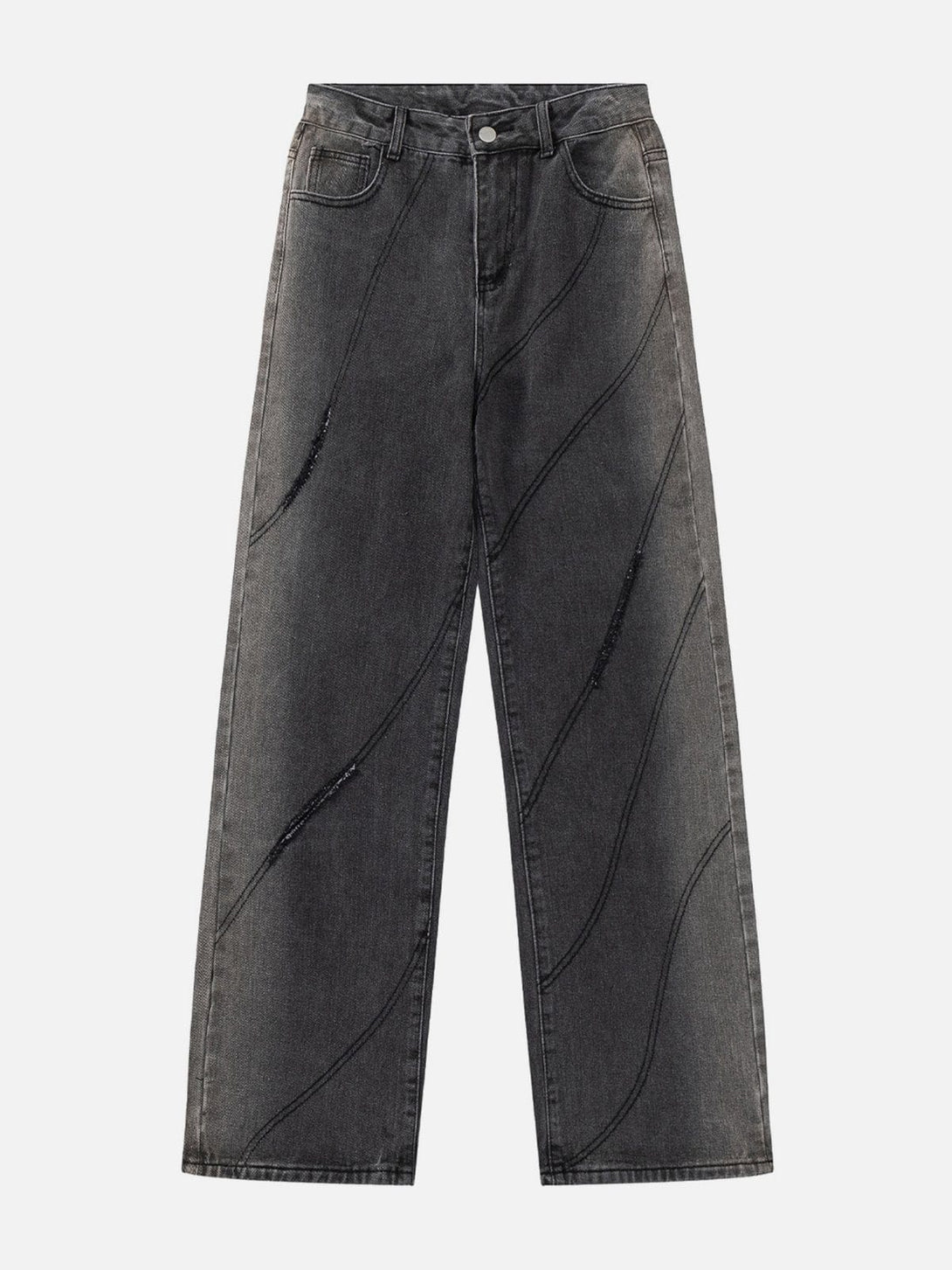 TALISHKO - Cut Fringe Washed Jeans - streetwear fashion - talishko.com