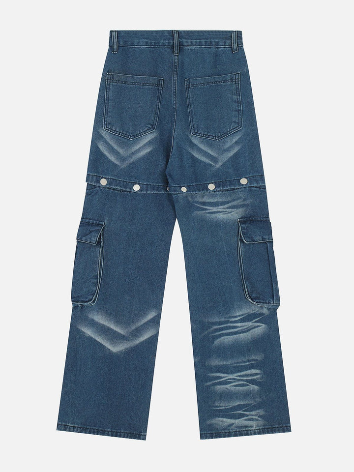 TALISHKO - Detachable Button Straight Jeans, streetwear fashion, talishko.com