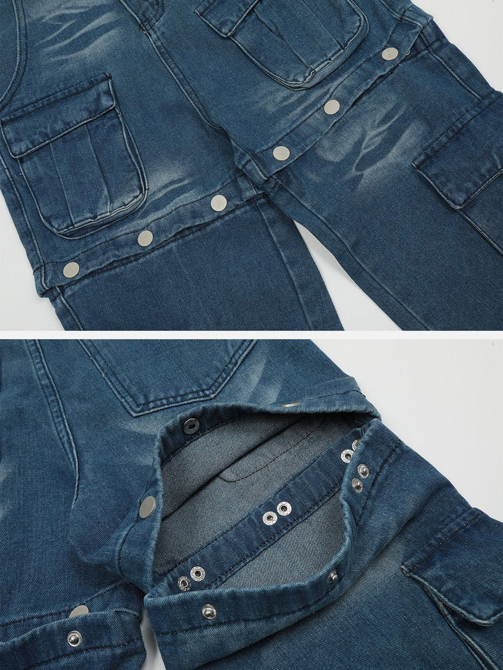 TALISHKO - Detachable Button Straight Jeans, streetwear fashion, talishko.com