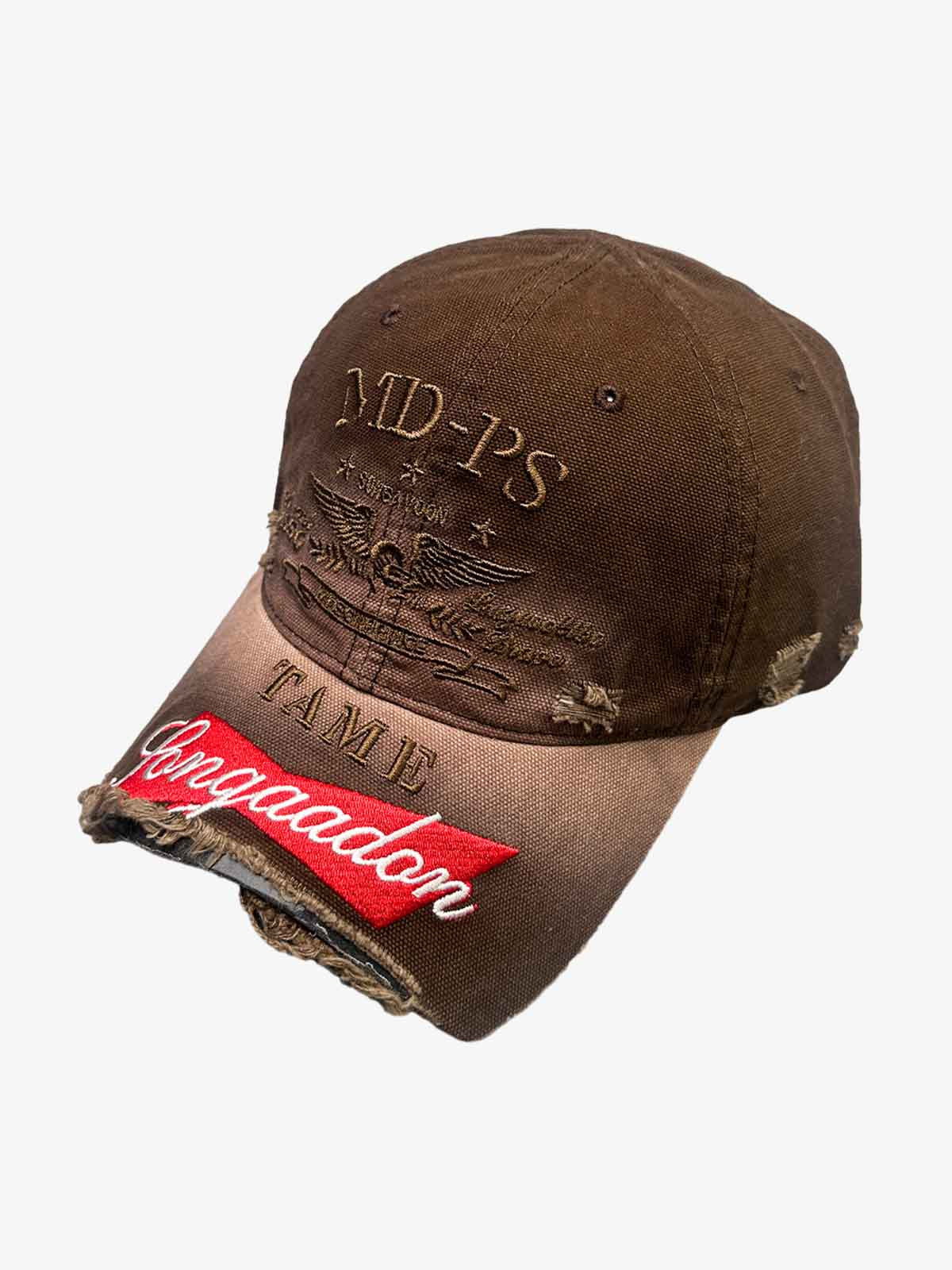 Embroidered Baseball Cap with Frayed Brim | TALISHKO
