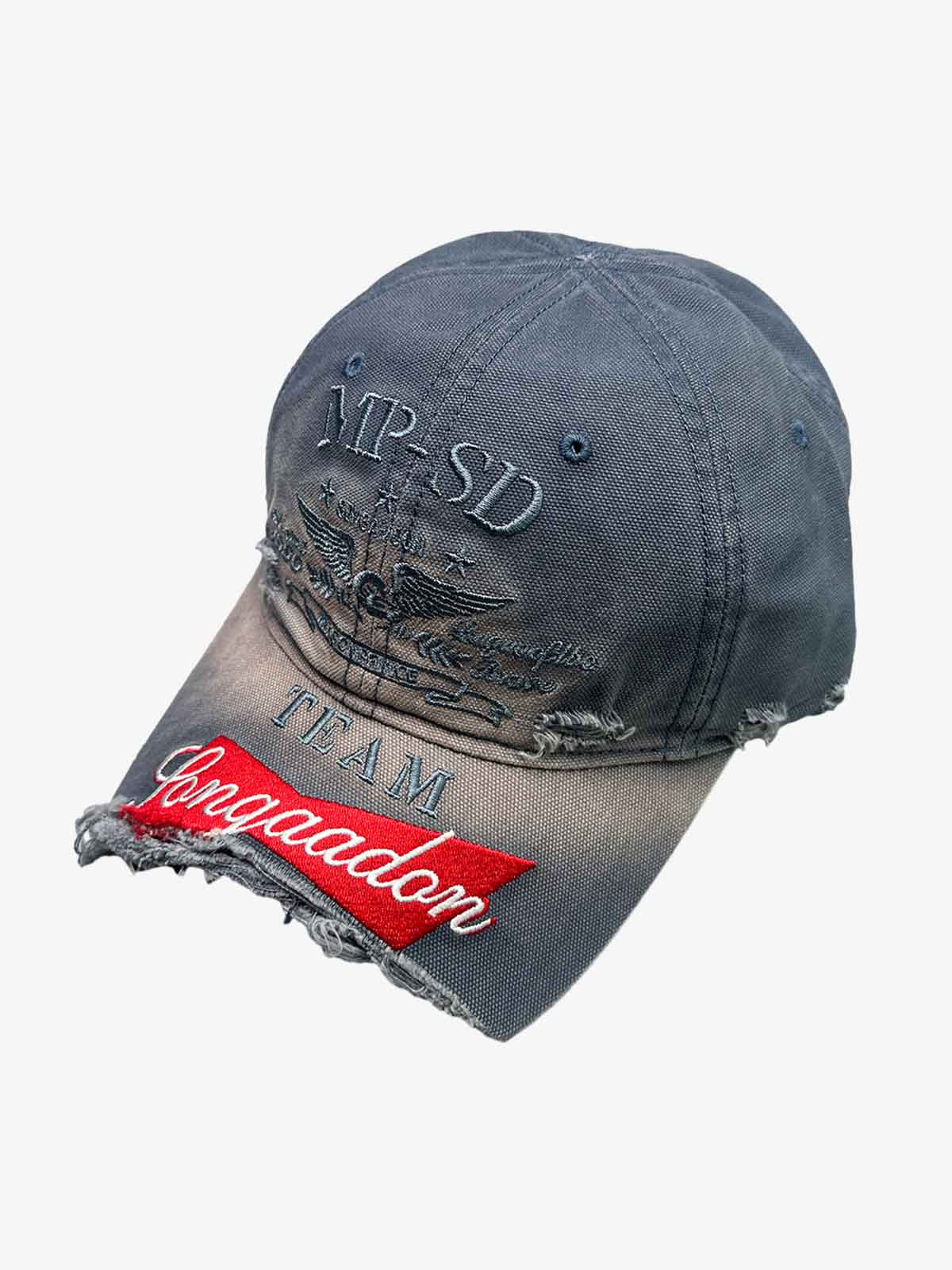Embroidered Baseball Cap with Frayed Brim | TALISHKO