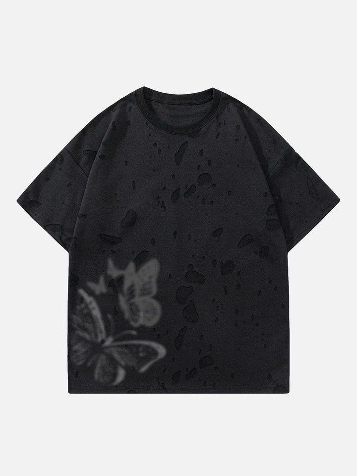 TALISHKO - Distressed Butterfly Tee- streetwear fashion - talishko.com