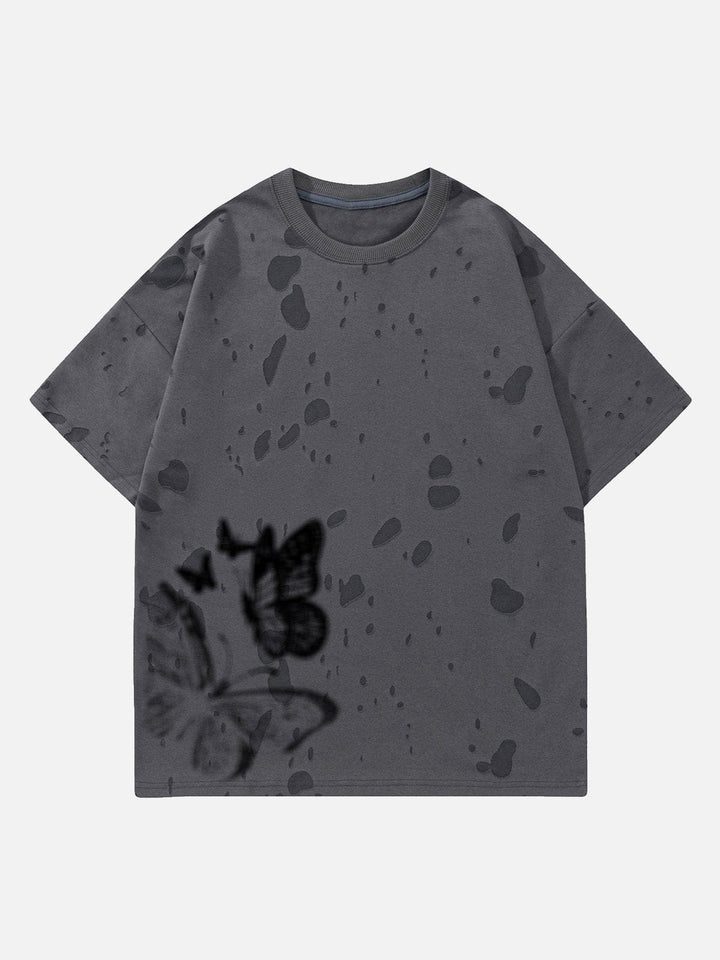 TALISHKO - Distressed Butterfly Tee- streetwear fashion - talishko.com