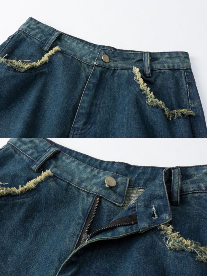 TALISHKO - Distressed Fringe Star Jeans, streetwear fashion, talishko.com