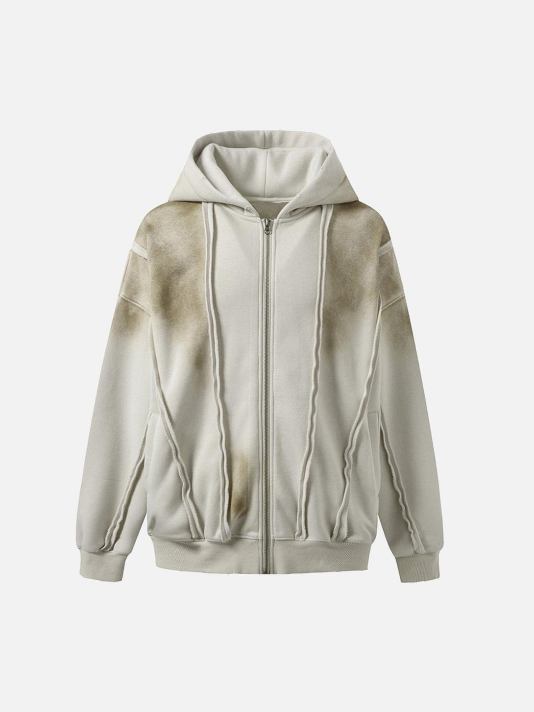 Front view of an apricot velvet jacket with distressed patchwork details by TALISHKO.