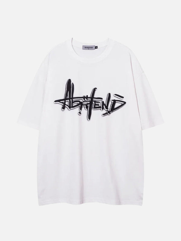 TALISHKO - Double-Sided Letter Print Tee - streetwear fashion - talishko.com