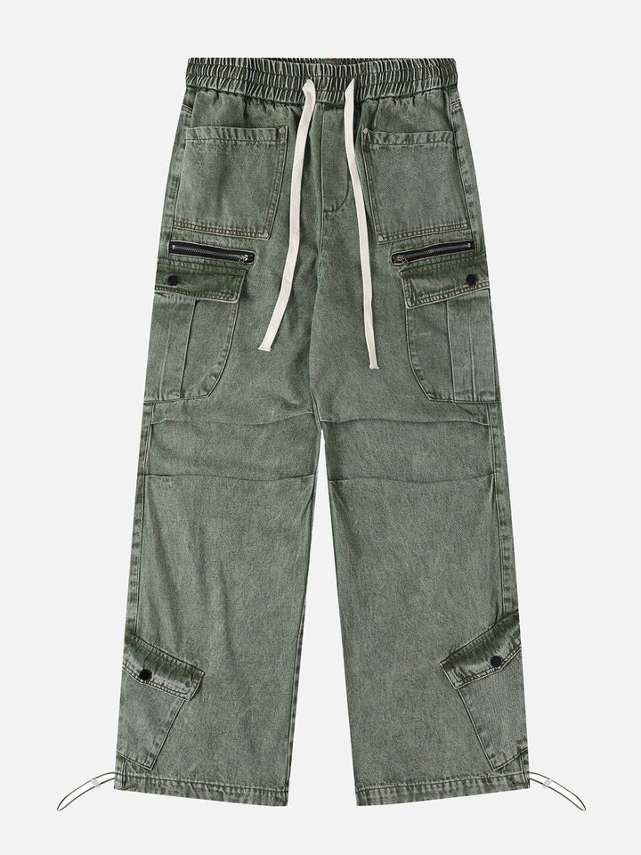 TALISHKO - Drawstring Loose Cargo Jeans, streetwear fashion, talishko.com