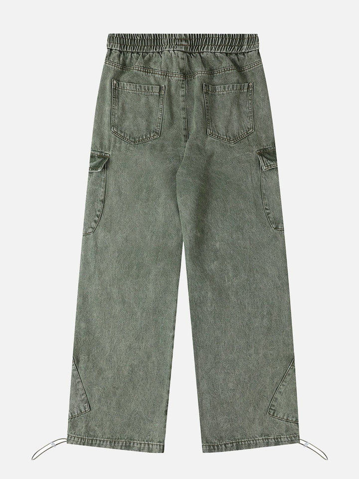 TALISHKO - Drawstring Loose Cargo Jeans, streetwear fashion, talishko.com