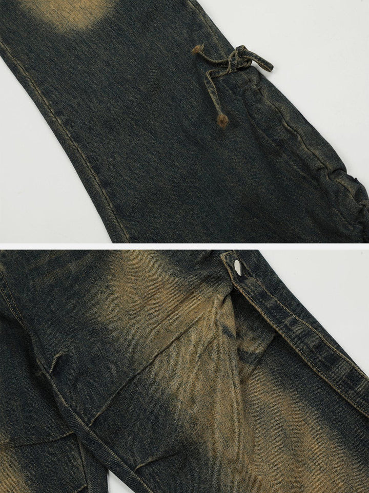 TALISHKO - Drawstring Wrinkle Jeans, streetwear fashion, talishko.com